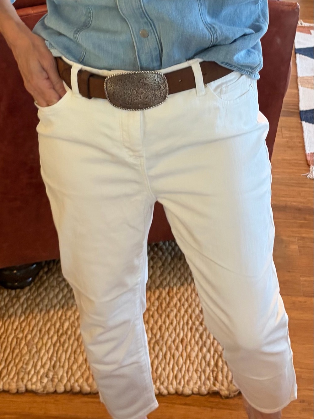 Chico's White Cropped Slimming Pants